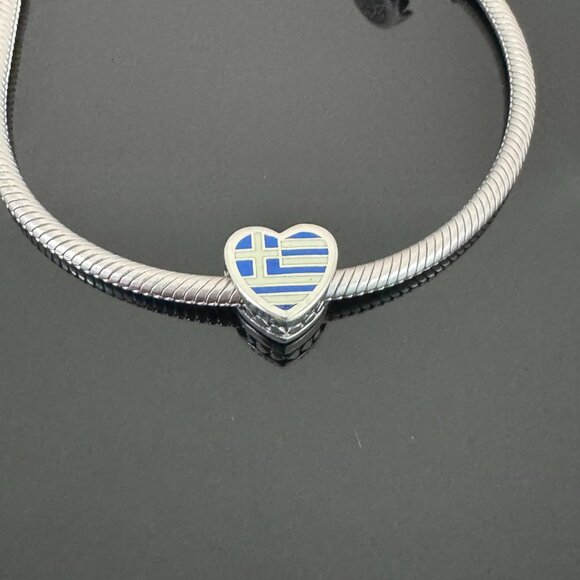 Pandora Greece Flag Heart Charm - Picture 3 of 8